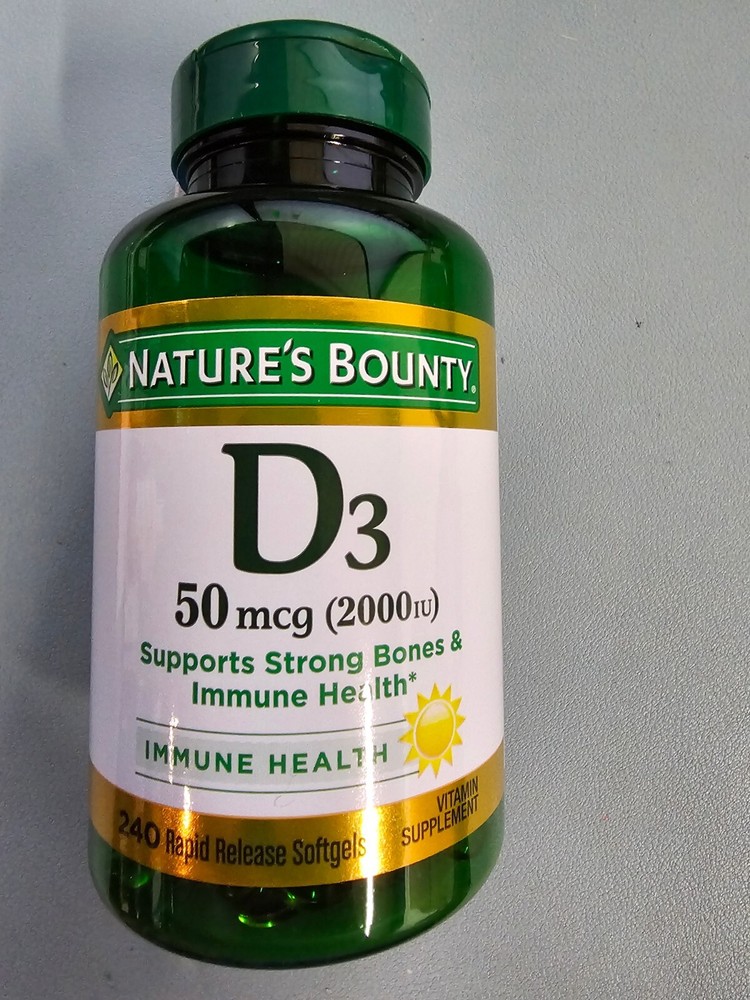 Nature’s Bounty Vitamin D3 2000 IU 240 Softgels – Strong Bones & Immune