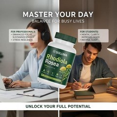 Soluma Rhodiola Rosea, With Bioperine, Organic Natural Adaptogen Nutritional