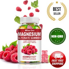Magnesium Glycinate Vit D3 60 Vegan Gummies Raspberry Flavour Adults Kids (5+)