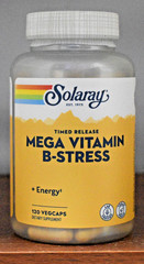 Solaray Timed Release Mega Vitamin B-Stress 120 Capsules Two Stage Time Release