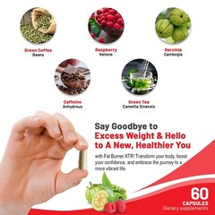 Fat Burner XT Blend Naturally Increase Energy, Help Boost Metabolism, 60 Cap