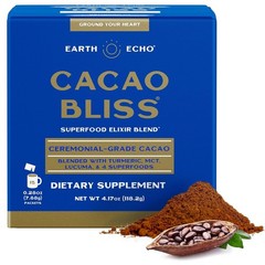 Earth Echo Raw Cacao Bliss Superfood Powder Organic Non GMO Health 15 Pack Choco