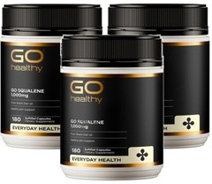 Go Healthy NEW ZEALAND GO SQUALENE 1,000mg 180 Capsules (3 packs)