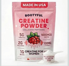Bootyful Creatine for Women | Booty Builder | Raspberry Lemonade | 30 Servings