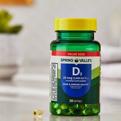 Spring Valley Vitamin D3 1000 IU Softgels, 450 Count