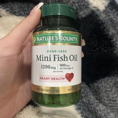 Nature’s Bounty Mini Fish Oil 1290 mg – 900 mg Omega- 90ct Softgels Exp 8/26+