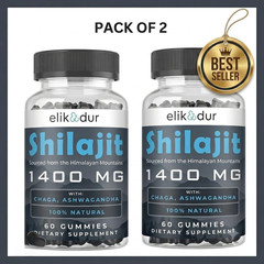 2xSHILAJIT + ASHWAGANDHA GUMMIES Potent Antioxidant Immune Support Overal Health