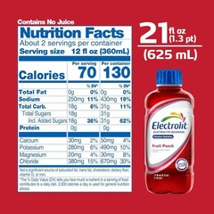 Refreshing Electrolyte Drink in Fruit Punch – 12 Bottles of 21 Fl Oz, Sugar Free