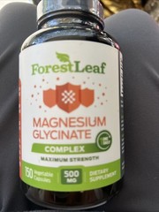 Forest Leaf Magnesium Glycinate Complex 150 Vegetable Capsules 500 Mg Exp 11–27