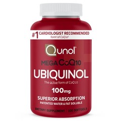 Qunol Mega Ubiquinol 100mg CoQ10, Superior 100 Count (Pack of 1), No Color