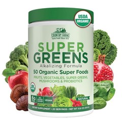 Super Greens Natural Flavor, 50 Organic Super Foods, USDA Organic Drink Mix, …