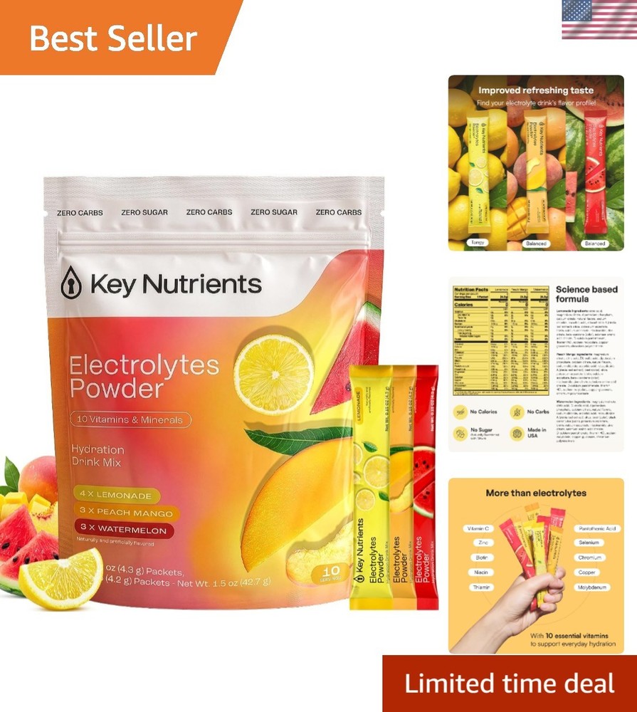 Sugar-Free Electrolyte Packets – 10 Servings of Hydration Anytime, Anywhere