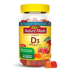 Nature Made Vitamin D3 Gummies 2000 IU Immune Bone Muscle Health 150 Count