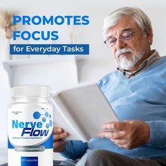 NerveFlow Nerve Support Supplement Capsules Neuropathy Natural 1 Pack 60Ct