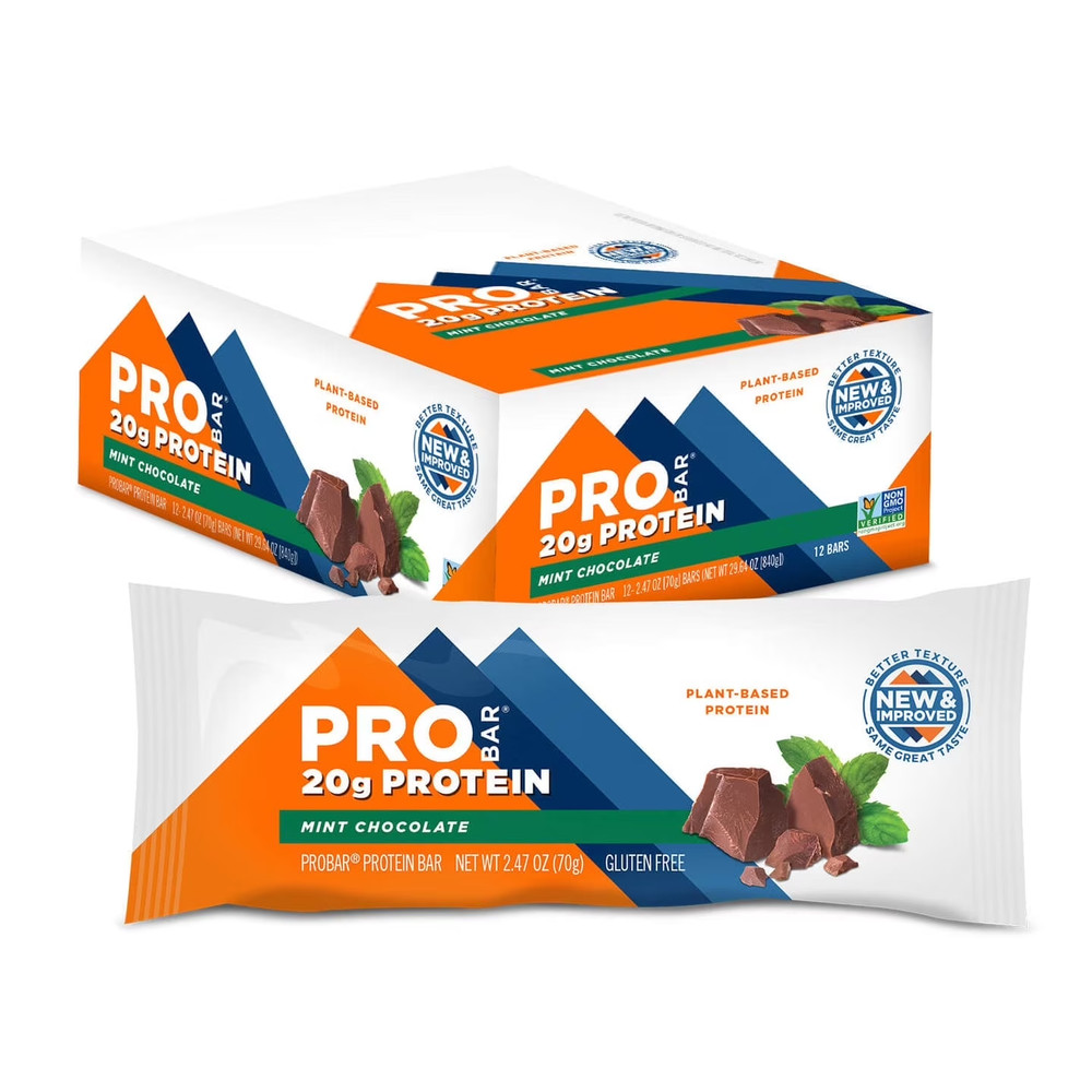 PROBAR – PROTEIN Bar, Mint Chocolate, 20g Plant-Based Protein, 12 Count