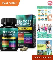 Natural Rems Sea Moss Gummies 16-in-1 – Ashwagandha Black Seed Oil Bladder Wrack