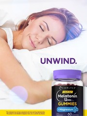 Melatonin 12mg Gummies | 60 Count | with Magnesium | Vegan | by Carlyle