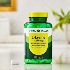 (Pack of 2) Spring Valley L-Lysine Dietary Supplements, 1000 mg, 100 Count