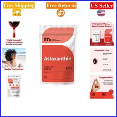 Astaxanthin 12mg Softgels with MCT Oil, 120 Count, Gluten-Free