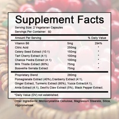 Uric Acid Support Tablets Joint & Kidney Supplement Tart Cherry For Gout Relief