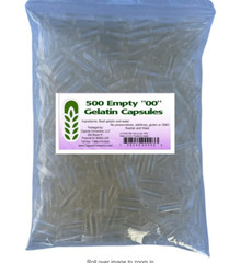 Empty Capsules 500 Count – Size 000 , Non-GMO USA HUGE SIZE