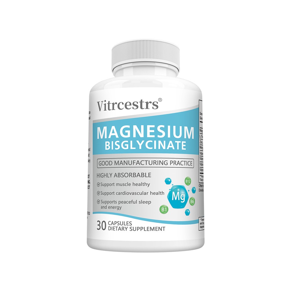 Magnesium Bisglycinate,D3&B-Complex,Cardiovascular&Muscle Supplement 30~120Caps
