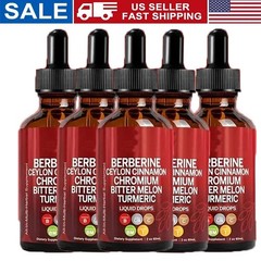 5/3PACK Clean Nutra Berberine with Ceylon Cinnamon Supplement Liquid Drops la…