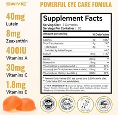 SWIYIE Lutein Gummies – Eye Health Support with Lutein & Zeaxanthin, 60 Gums NEW