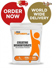 BulkSupplements Creatine Monohydrate Powder – 500g (1.1 lbs) – Pure & Micronized
