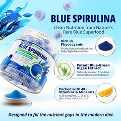 Nextdia Organic Blue Spirulina Gummies Sugar Free Superfood 120 Count Vegan