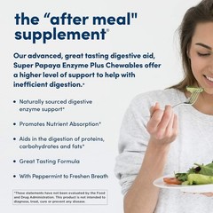 American Health Super Papaya Enzyme Plus 360 Chewable Tabs Digestive Gas Relief