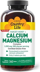 Country Life Target-Mins Calcium-Magnesium Complex 360 Tablets