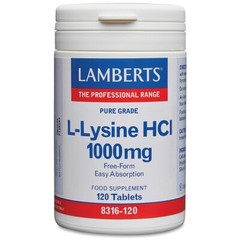 Lamberts L-Lysine 1000mg Tablets (120) BBE 12/2028