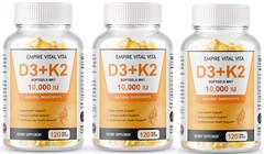 Vitamin D3 10,000 IU K2 MK7 100 mcg, Vit D and K Supplement 360 softgels USA