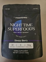 BRAND NEW 2 PACK OF MOONBREW NIGHTTIME SUPERFOODS-HOT COCOA AND SLEEPY BERRY