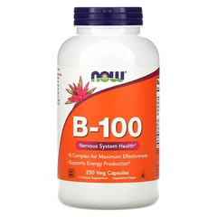 Now Foods B-100 250 Veg Capsules GMP Quality Assured, Kosher, Vegan, Vegetarian