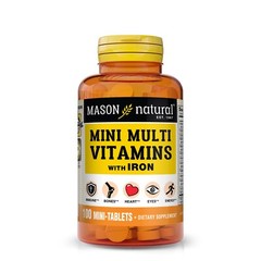Mason Natural Daily Multiple Vitamins with Iron, Vitamins A, C, D, E, B1, B2,