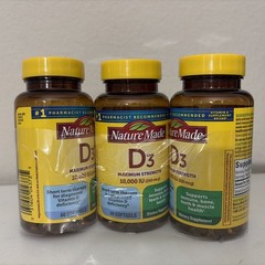 3-pk Of 60pc Nature Made Vitamin D3 Maximum Strength Softgels 10,000 IU Exp.5/27