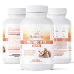Mushroom 10X Complex Immune Booster – Natural Energy & Stress Relief – 180 Caps