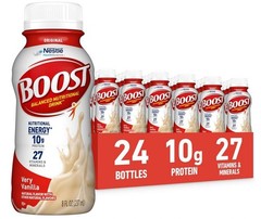 BOOST Original Ready to Drink Nutritional Drinks, Very Vanilla, 8 Fl Oz Pk of 24