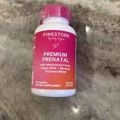 PinkStork Premium Prenatal Vitamin for Women B6 & Iron 60 Capsules Exp 01/29