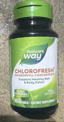 Nature’s Way Chlorofresh Supports Healthy Skin & Detox 90 SoftGels Exp 05/2027