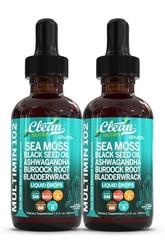 Clean Nutra Sea Moss Liquid Drops 2pk Organic Multi Vitamin Mineral Exp 01/2027