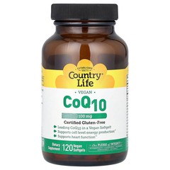 2 X Country Life, Vegan CoQ10, 100 mg, 120 Vegan Softgels