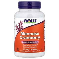 2 X NOW Foods, Mannose Cranberry, 90 Veg Capsules