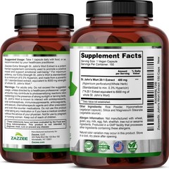 Extra Strength St. John’s Wort 20:1 Extract, 8000 mg Strength, 0.3% Hypericin