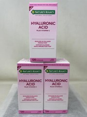 Nature’s Bounty Hyaluronic Acid + Vit C Supplement, 120 Capsules/Bottle, 3 Pack