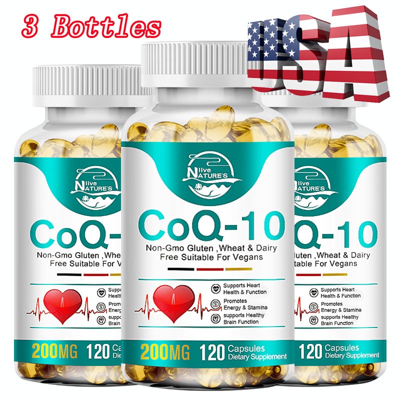 3X Coenzyme Q-10 200mg Antioxidant,Heart Health Support,Increase Energy &Stamina