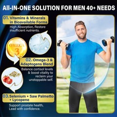 Multivitamin Gummies for Men 40 Plus – Vitamin A C D E 60 Count (Pack of 2)