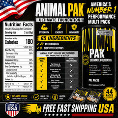 UNIVERSAL NUTRITION ANIMAL PAK Ultimate Foundation Multivitamin for Men 44 Packs